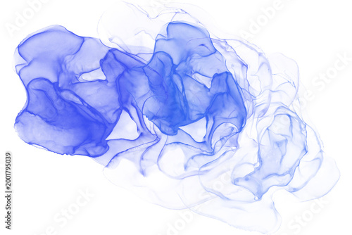 Blue Abstract Liquid Marble Smoke Overlay with Soft Glow Fluid Waves Nebula Ink Effect Transparent Background for  Decorating and Digital Design Assets