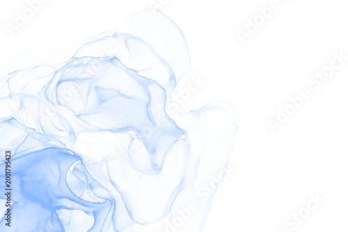 Blue Abstract Liquid Marble Smoke Overlay with Soft Glow Fluid Waves Nebula Ink Effect Transparent Background for  Decorating and Digital Design Assets