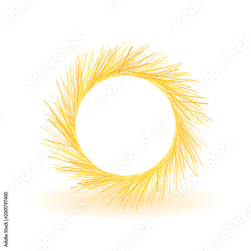 Golden Spark Portal Circle Frame with Glowing Light Effects