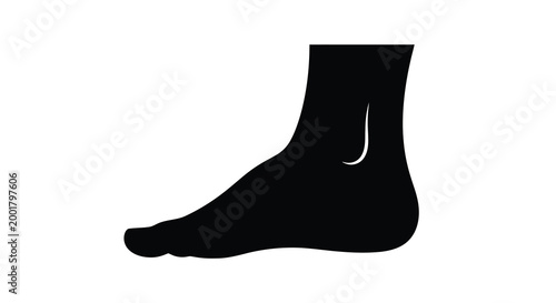 foot silhouette with white background high quality professional
