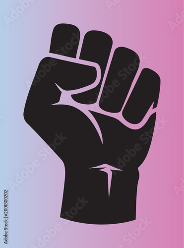 Illustration of a raised fist with venus symbol representing social issues