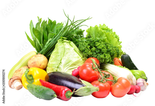 Fresh vegetables isolated on white