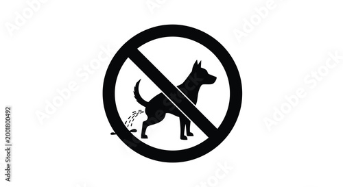 no dog pooping sign on white background