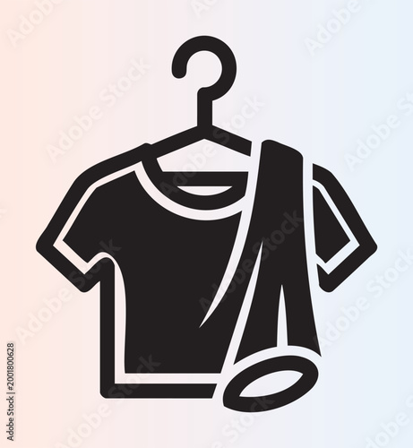 Simple flat design icon of tshirt on hanger isolated illustration