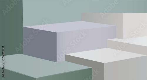 3D Lavender and Sage Green Geometric Podium Vector for Cosmetics