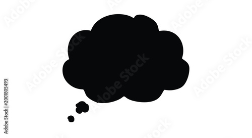 thought bubble silhouette on white background high quality