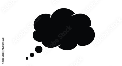 thought bubble silhouette on white background high quality