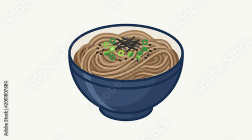 Delicious bowl of noodles with vegetables.