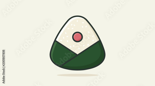 Sushi roll with rice and filling.