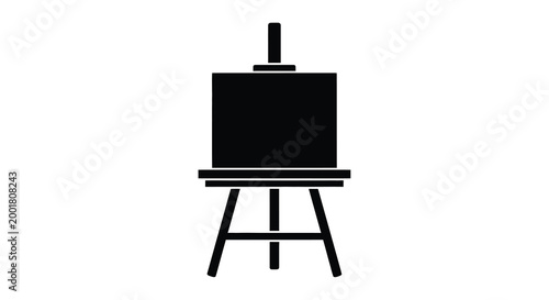 Schilderij op canvas painting easel silhouette on white background high quality professional detailed