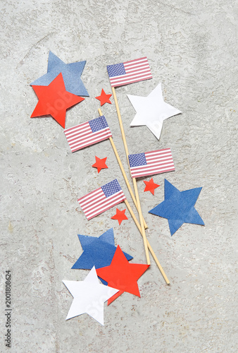 Composition with USA flags ...