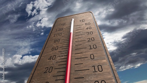 Thermometer, Temperature Rising from Minus Degree
