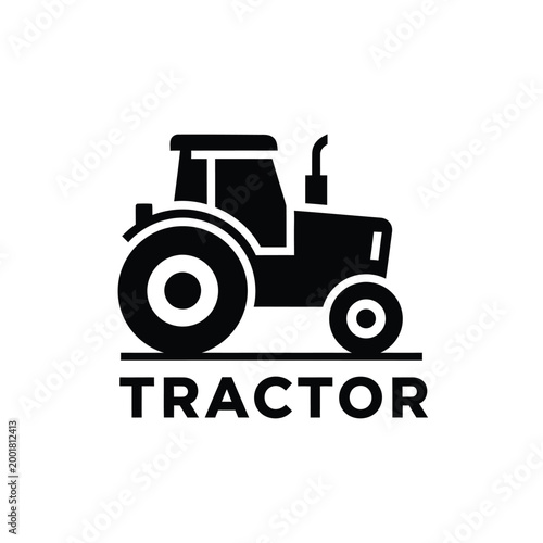 tractor silhouette with bold black lines on white background high quality professional detailed modern elegant stylish clean crisp vibrant colorful