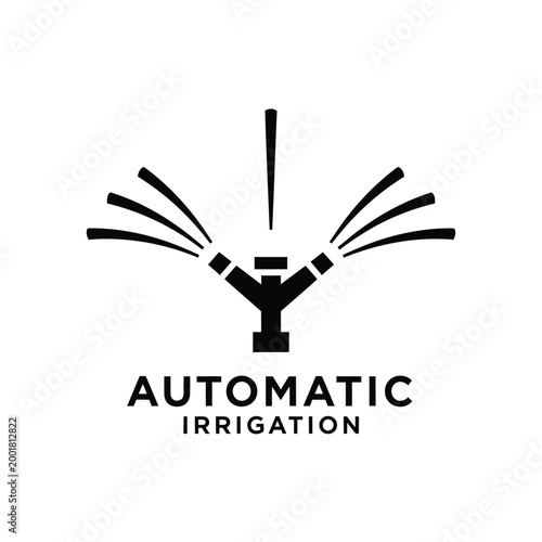 automatic irrigation system icon with black silhouette on white background high quality professional detailed modern elegant stylish clean crisp vibrant