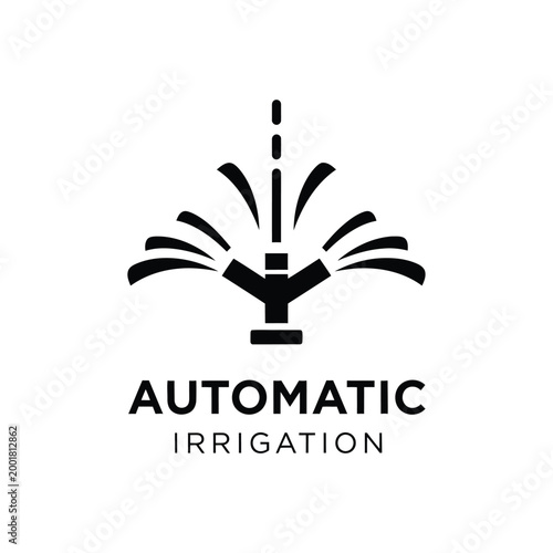 automatic irrigation system icon with black silhouette on white background high quality professional detailed modern elegant stylish clean crisp vibrant