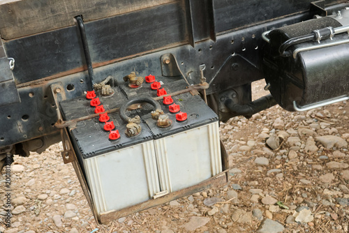 Cuadro en lienzo Heavy duty truck battery vehicle power energy automotive equipment terminal atta