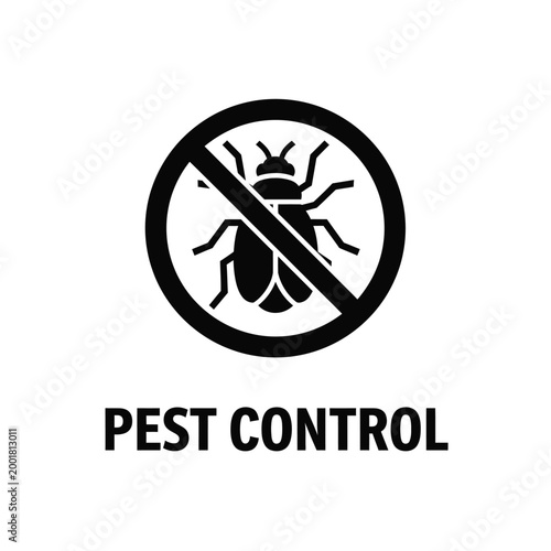 pest control icon with black beetle silhouette on white background high quality professional detailed modern elegant stylish clean crisp vibrant