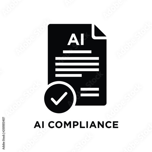 ai compliance document icon with checkmark on white background high quality professional detailed modern elegant stylish clean crisp vibrant colorful