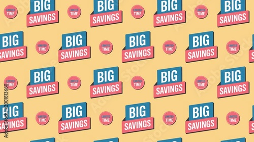 Big Savings and Limited Time Banner Seamless Pattern Background, price drop and marketing concept