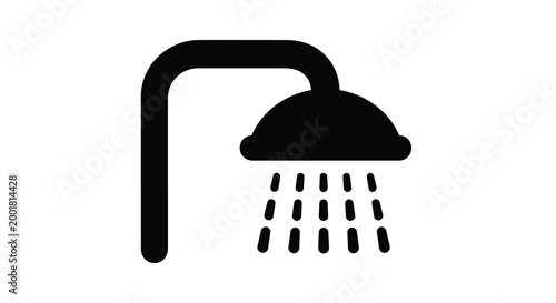 shower head icon in black silhouette on white background high quality professional detailed modern elegant stylish clean crisp vibrant colorful
