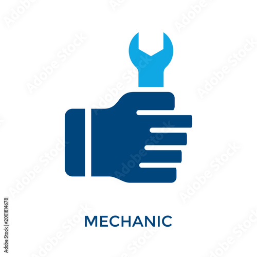 Mechanic Icon Dual Tone Style. Vector Illustration For Graphic Design
