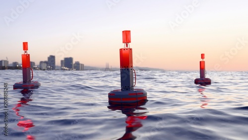 Technological buoys floating on the sea 2
