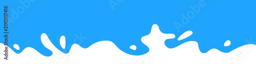 White milk splash or liquid wave as a bottom border, footer for webpage