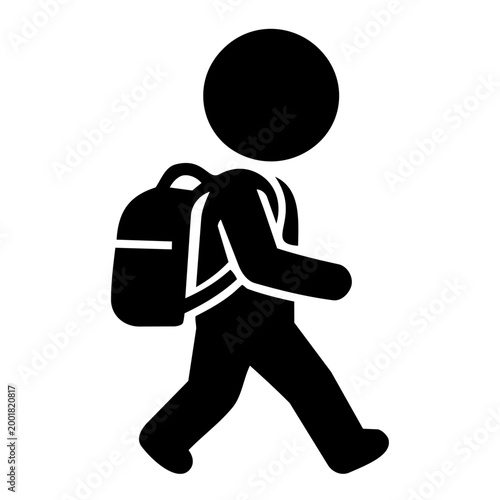 
Child Walking with School Bag Icon Monochrome
ランドセルを背負って歩く子供アイコン