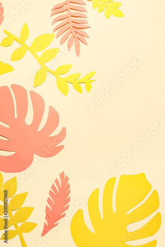 Beautiful origami leaves on...