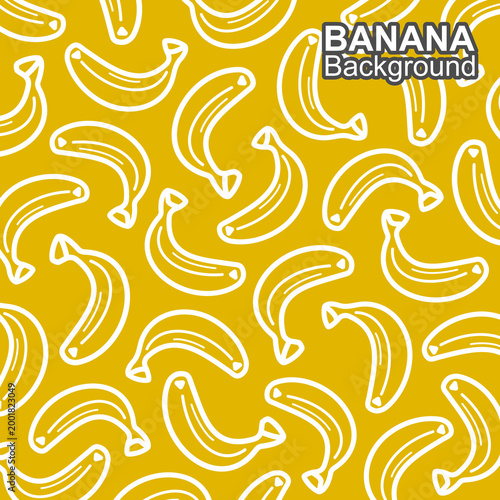 Bananas pattern background set. Collection icons banana. Vector