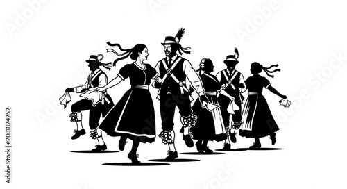 Traditional Folk Dance Group Performing in Cultural Attire.