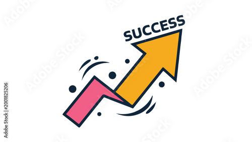 Upward arrow symbolizing growth and success in business