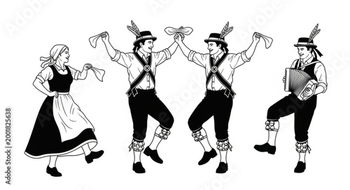 Traditional Folk Dancers Performing in Cultural Attire.