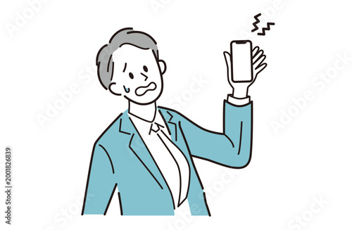 焦っていビジネスマンのイラスト