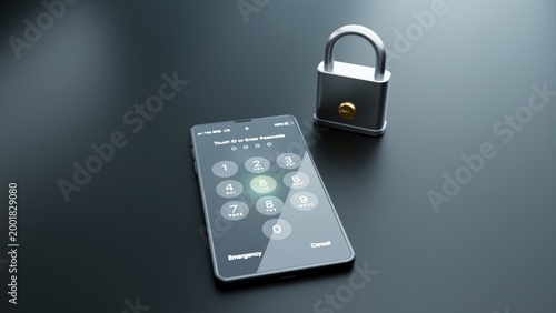 Smart phone in chain with lock
