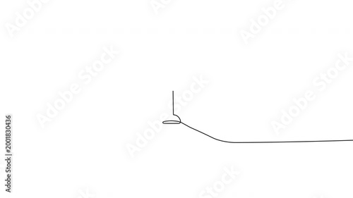 Continuous One Line Drawing Animation of Hanging Lamp Minimalist Ceiling Light Animation