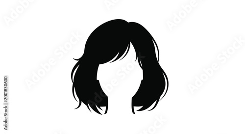long hair silhouette on white background high quality professional detailed