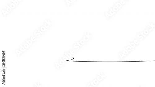 Continuous One Line Drawing Animation of Paintbrush on White Background Minimalist Art Animation