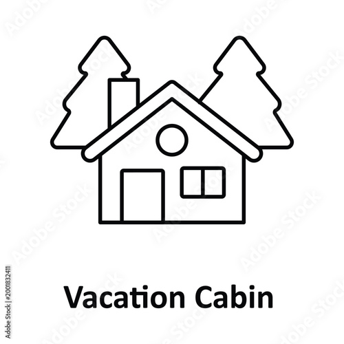 Vacation Cabin Vector icon which can easily modify or edit