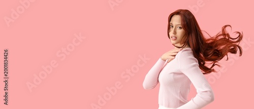 Beautiful young woman in re...