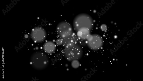 Soft Bokeh Glow with Floating Particles on Black Background