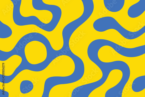 Wavy bold curved lines and squiggles ornament. brush strokes vector seamless pattern. colorful wallpaper.	