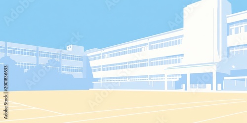 学校の校舎とグラウンド