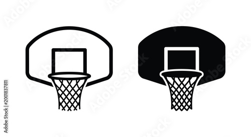 basketball hoop silhouette with two styles high quality professional detailed