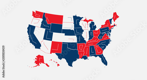 United States Electoral Map: A vibrant graphic illustrating the political landscape of the United States.