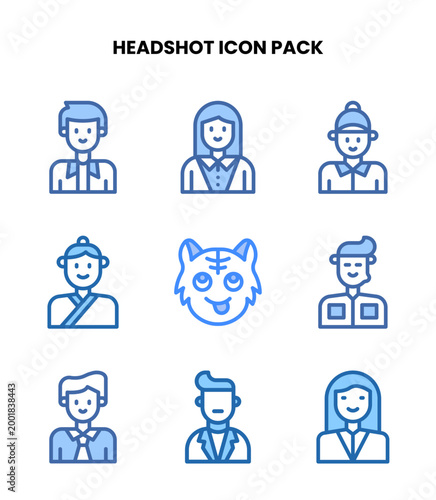 Headshot Two Colour Icons Pack