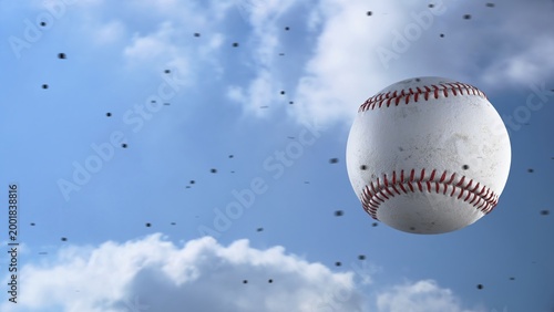 Obraz na płótnie Close-Up Baseball In Motion Dust Particles Sports Action Shot 3