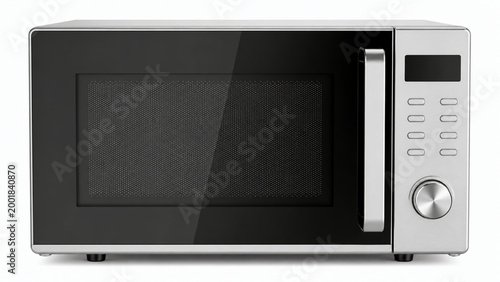 microwave oven close-up, empty space for text, template, photo frame, layout, banner, kitchen, accessories, dishes, electronic kitchen appliances