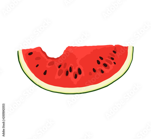 Konstfotografi A slice of gnawed watermelon