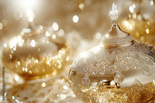 selective focus close-up of elegant Moroccan home décor